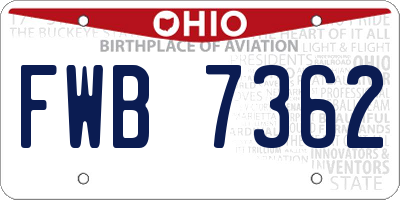 OH license plate FWB7362