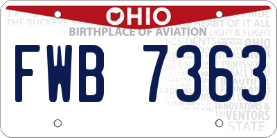 OH license plate FWB7363