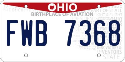 OH license plate FWB7368