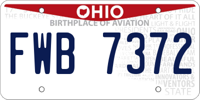 OH license plate FWB7372