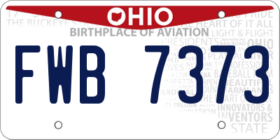 OH license plate FWB7373