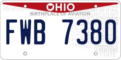 OH license plate FWB7380