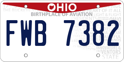 OH license plate FWB7382