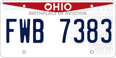 OH license plate FWB7383