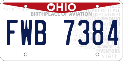 OH license plate FWB7384