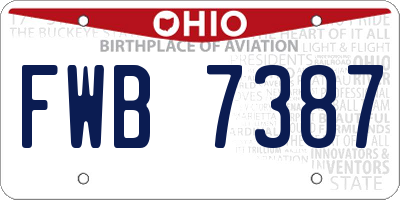 OH license plate FWB7387