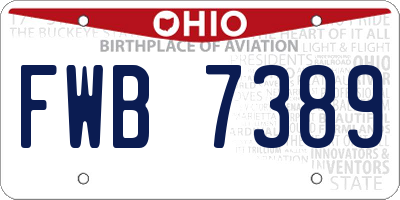 OH license plate FWB7389