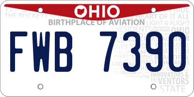 OH license plate FWB7390