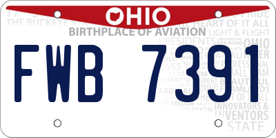 OH license plate FWB7391