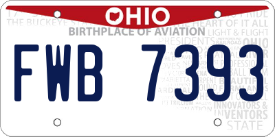 OH license plate FWB7393