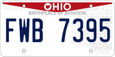 OH license plate FWB7395