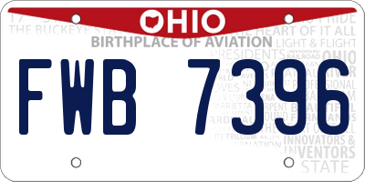 OH license plate FWB7396