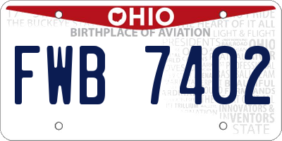 OH license plate FWB7402