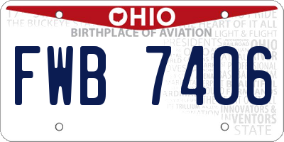 OH license plate FWB7406