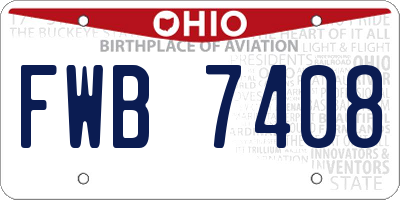 OH license plate FWB7408