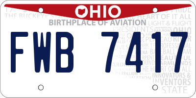 OH license plate FWB7417