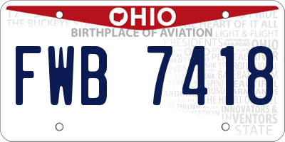 OH license plate FWB7418