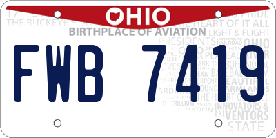 OH license plate FWB7419