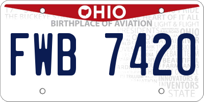 OH license plate FWB7420