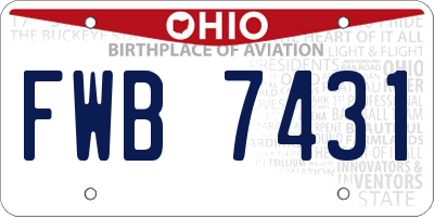 OH license plate FWB7431