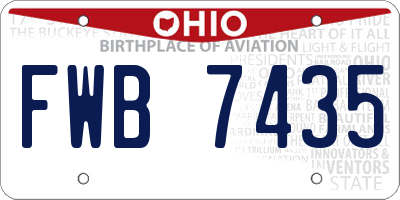 OH license plate FWB7435
