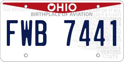 OH license plate FWB7441