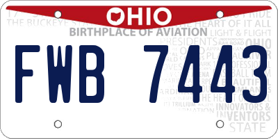 OH license plate FWB7443