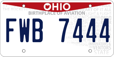 OH license plate FWB7444