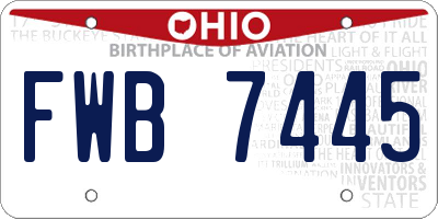 OH license plate FWB7445