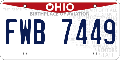 OH license plate FWB7449