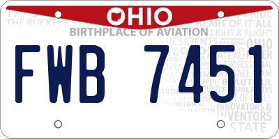 OH license plate FWB7451