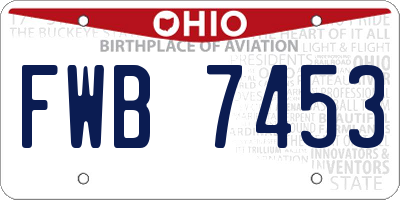 OH license plate FWB7453