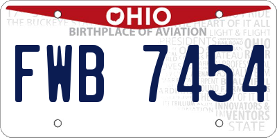 OH license plate FWB7454