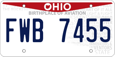 OH license plate FWB7455