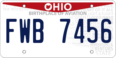 OH license plate FWB7456