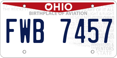 OH license plate FWB7457
