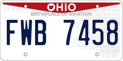 OH license plate FWB7458