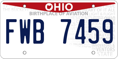 OH license plate FWB7459