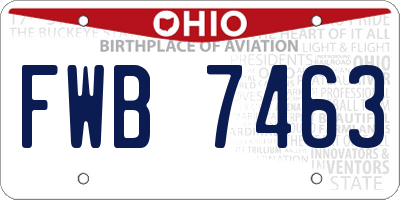 OH license plate FWB7463