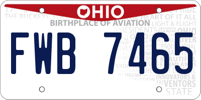 OH license plate FWB7465