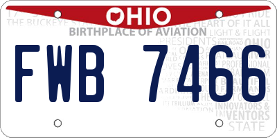 OH license plate FWB7466