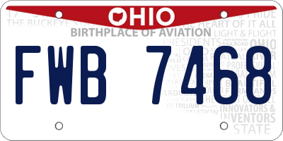 OH license plate FWB7468