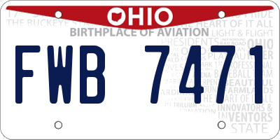 OH license plate FWB7471