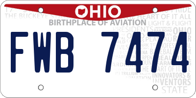 OH license plate FWB7474