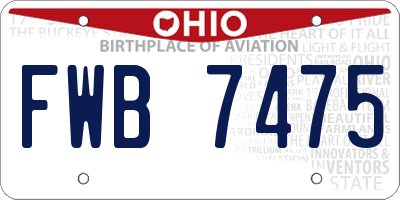 OH license plate FWB7475