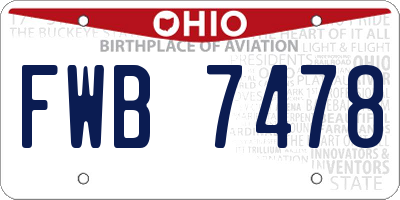 OH license plate FWB7478