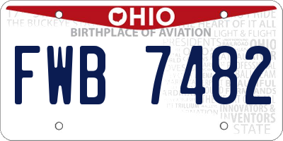 OH license plate FWB7482