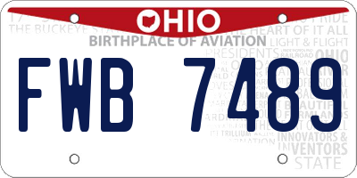 OH license plate FWB7489