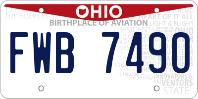 OH license plate FWB7490