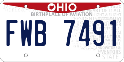 OH license plate FWB7491